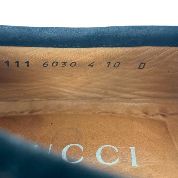 Gucci Horsebit Suede Lug Sole Slip On Loafer Black Men Size 10/ US 11 - Picture 11 of 16